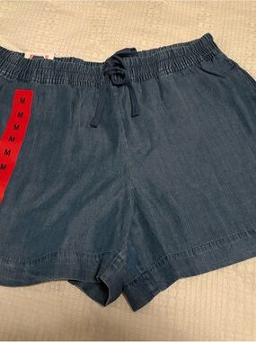 Hilary Radley Navy High-Waist Drawstring Shorts